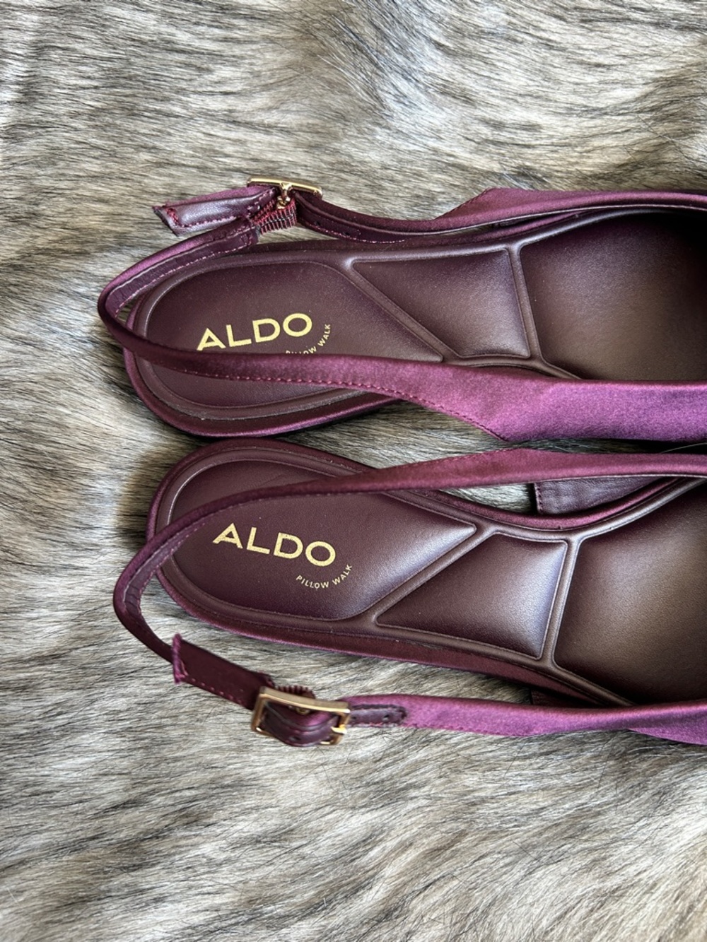 ALDO Bow Pointed-Toe Slingback Ballerina Festive Flats in Plum Women’s 9 - Picture 5 of 11